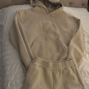Beige Comfrt Hoodie and Sweatpants Set
